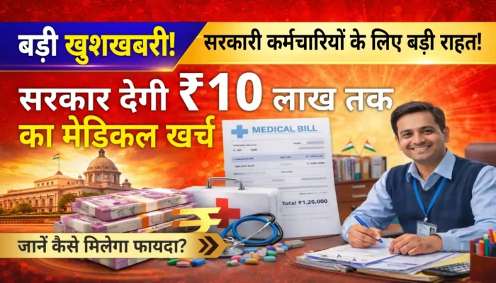 सरकारी कर्मचारी मेडिकल क्लेम नियम: अब ₹5 नहीं, पूरे ₹10 लाख तक मिलेगा इलाज का पैसा, जानें पूरी खबर!